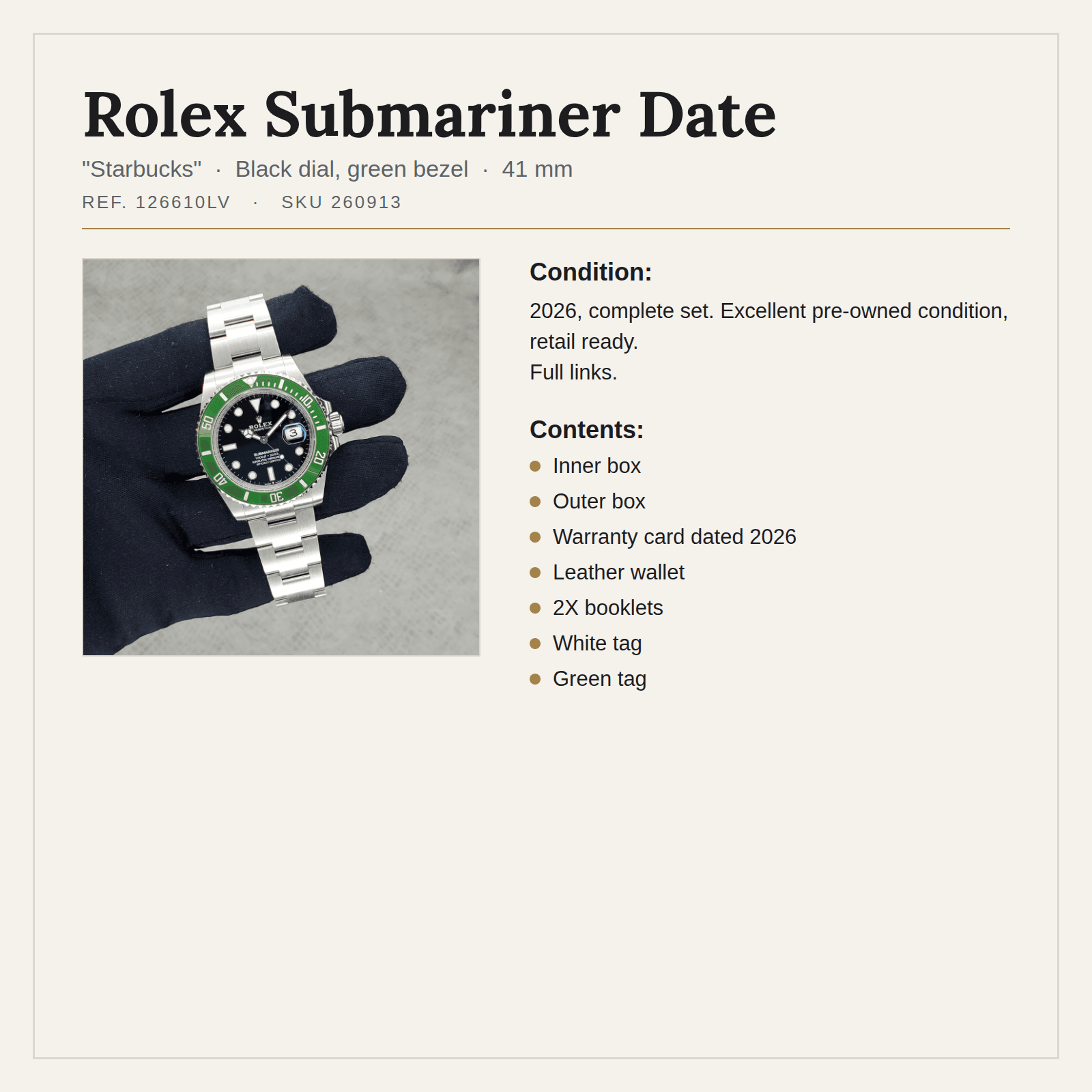 Rolex Submariner (Ref. 126610LV-0002) — photo 2